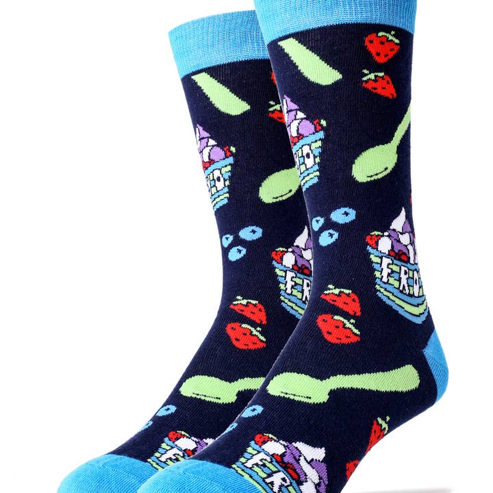 Froyo | Men's Cotton Crew Funny Socks for wholesale by Oooh Yeah/Sock It Up/Oooh Geez Slippers