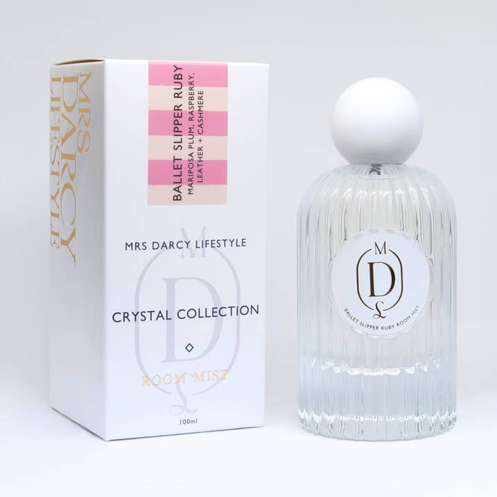 Room Mist Ballet Slipper Ruby - Mariposa Plum, Raspberry, Leather + Cashmere for wholesale by Mrs Darcy