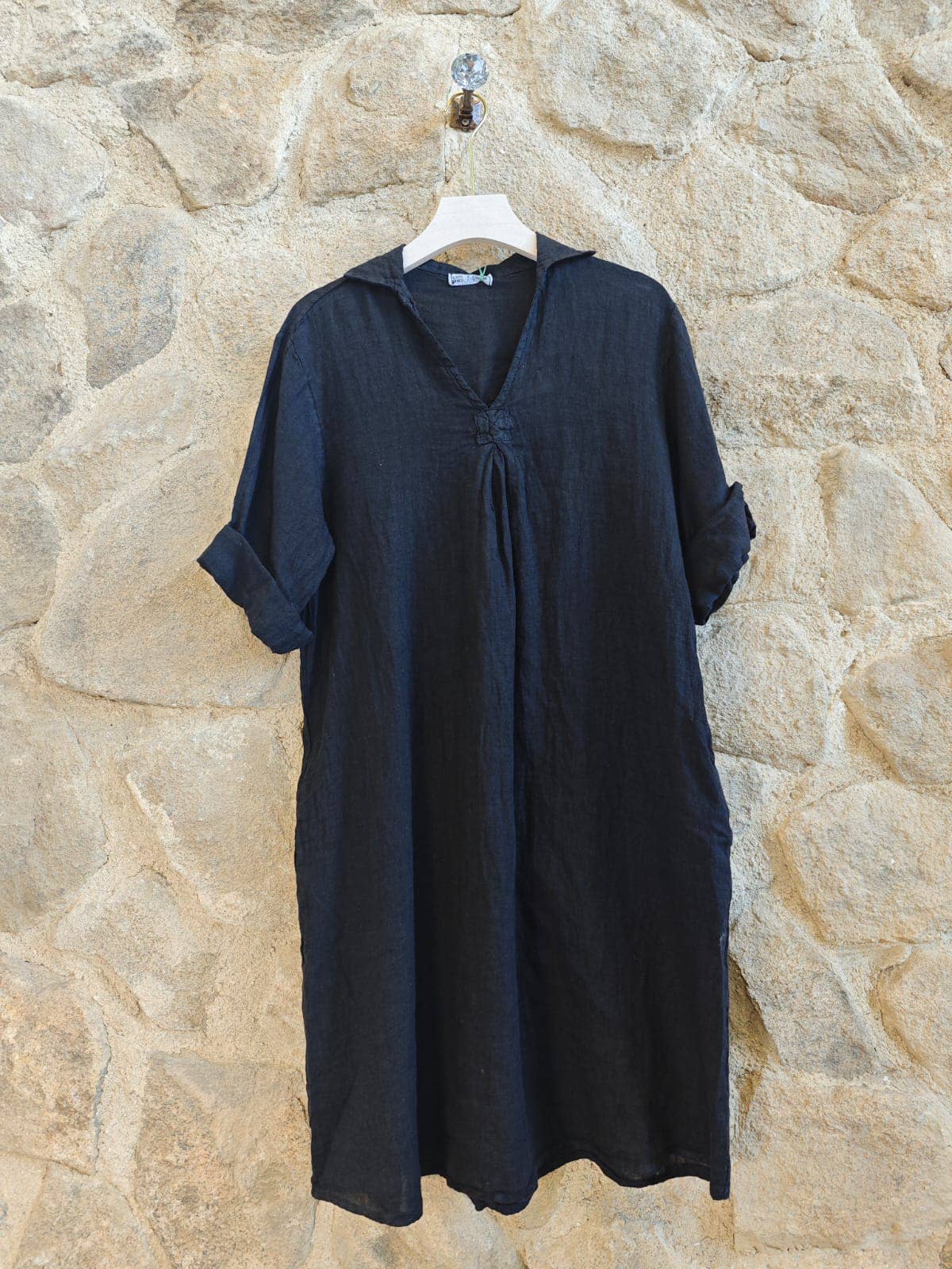 Linen & More - Wholesale Dress - Women's - REF 88018 100% LINEN SHIRT COLLAR DRESS4