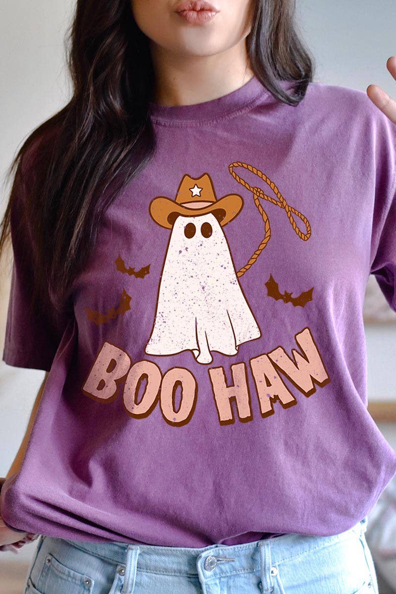 Pink Irene Wholesale - Wholesale Screen Printed T-Shirt - Women's - WESTERN HALLOWEEN GARMENT DYED GRAPHIC TEE8