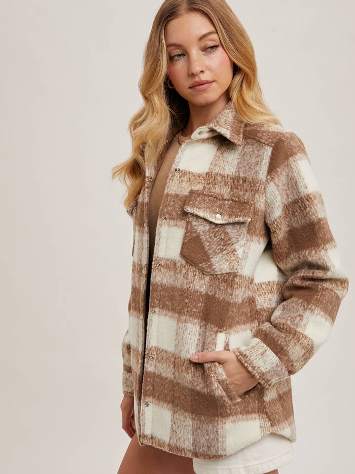 Bluivy - Wholesale Shirt Jacket/Shacket - Women’s - BUTTON DOWN PLAID SHACKET3