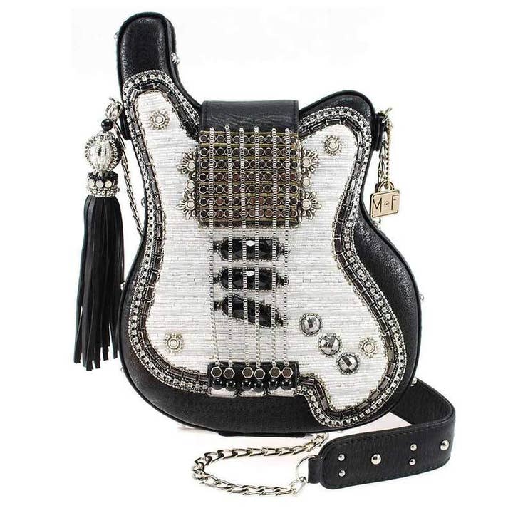 Greatest Hits Beaded Crossbody Guitar Handbag for wholesale by Mary Frances Accessories