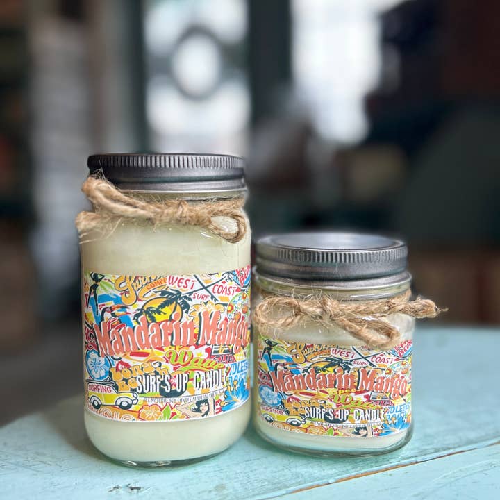 Mandarin Mango Mason Jar Ljus - Vintage samling för wholesale av Surfs Up Candle