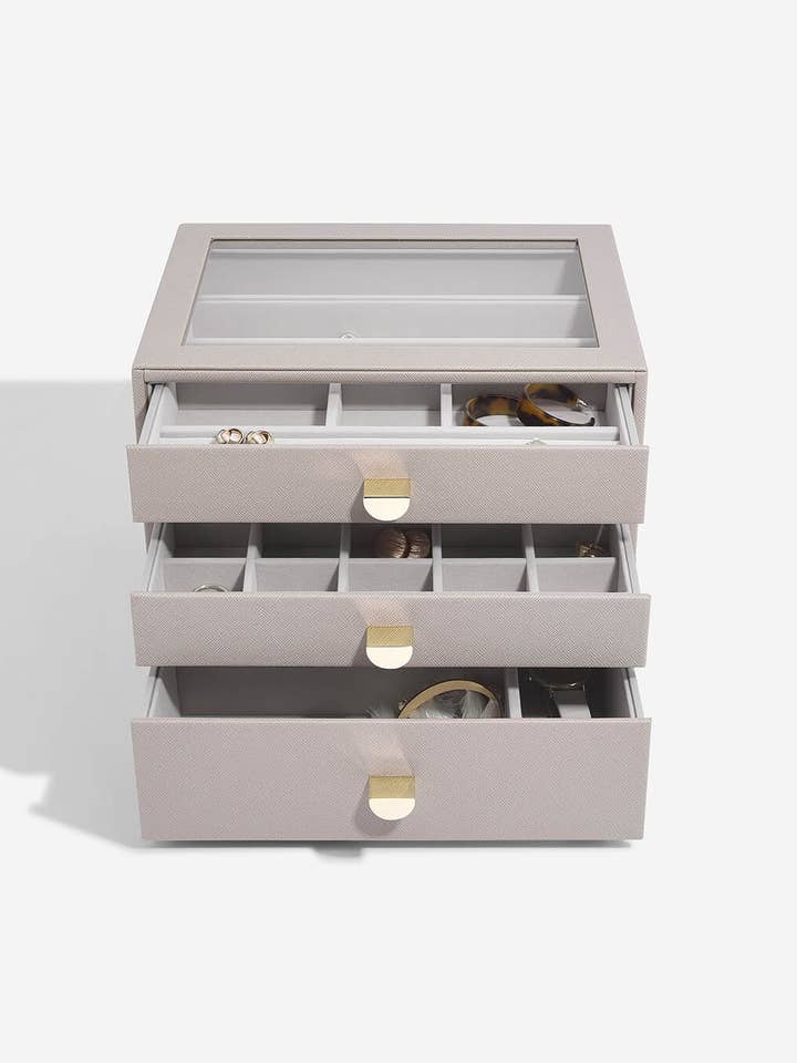 Caixa de Jóias Taupe Conjunto de 3 (com Gavetas) por atacado de Stackers