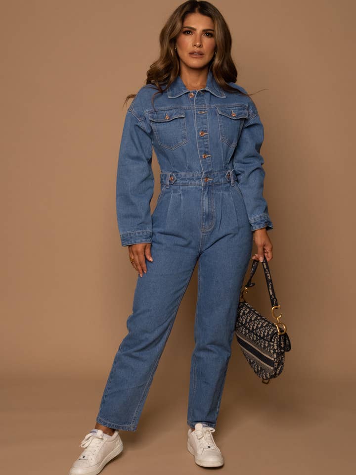 Denim jumpsuit voor wholesale door Dreamer Jeans