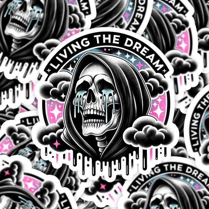 Living the Dream Sticker for wholesale by MyHauntedSpace