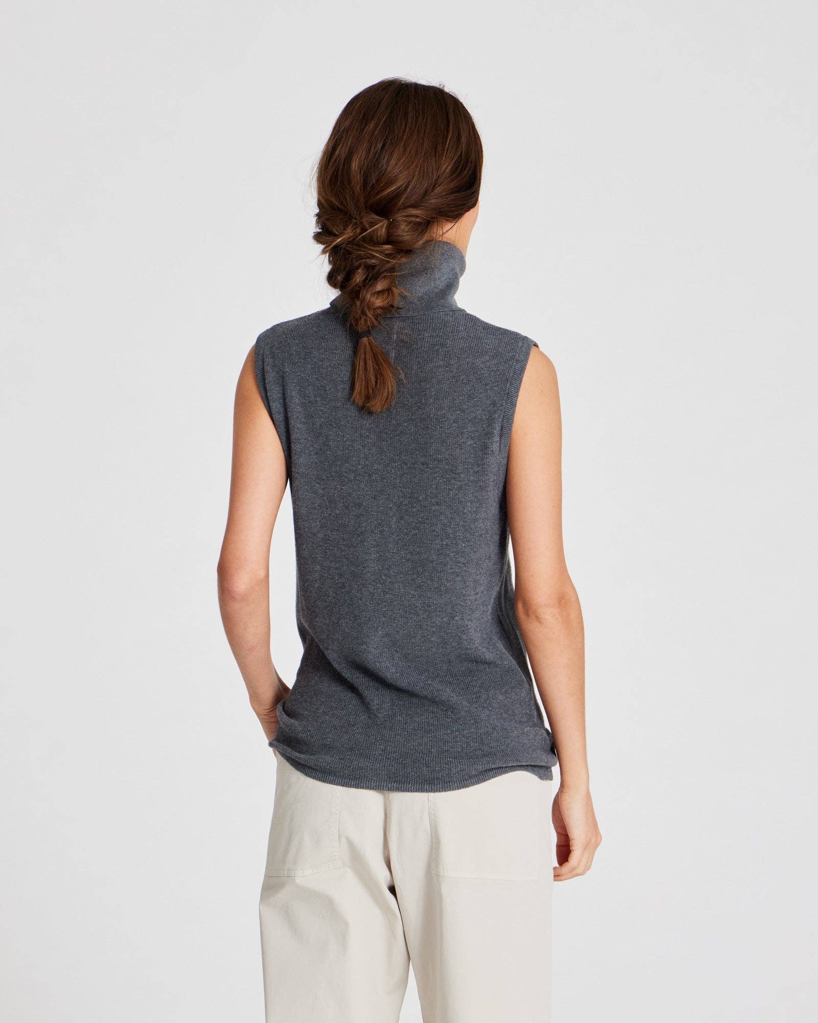 gai-lisva - Wholesale Knit Top - Women's - Tanja Knit Top GOTS 243975 - Dark Grey Melangè2