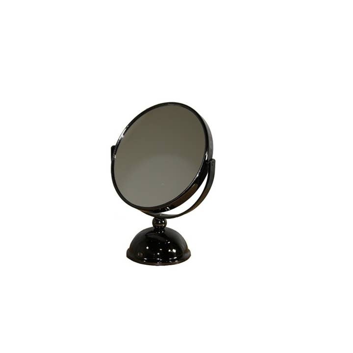 HomeRoots - Venta al por mayor Espejo de tocador - Espejo de mesa para maquillarse y afeitarse, redondo, negro, con marco de metal, 9 pulgadas