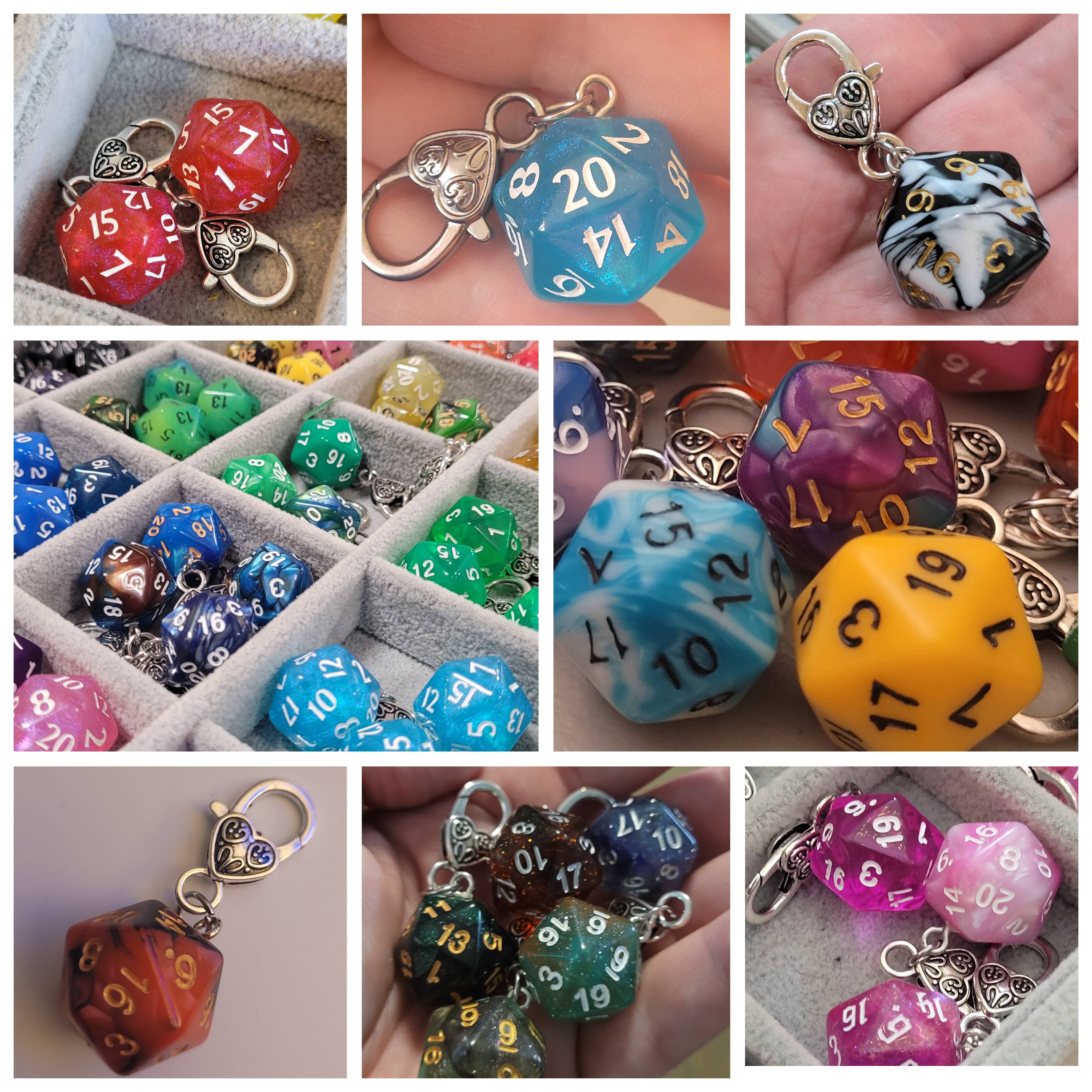 Con-Quest Crafts - Vente Porte-clés – unisexe - Porte-clés D20 en forme de dé TRPG avec mousqueton – Accessoires pour sacs et badges16
