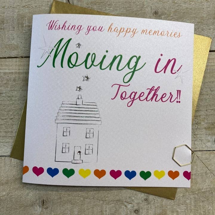 Samenwonen Kaart - Neon Harten (N54) voor wholesale door White Cotton Cards