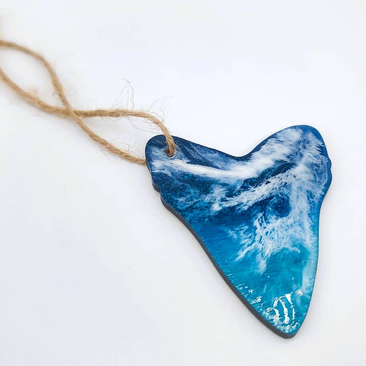 JEMS of the Sea - Wholesale Ornament - Shark Tooth Ornament - Handmade Resin & Wood Ornament