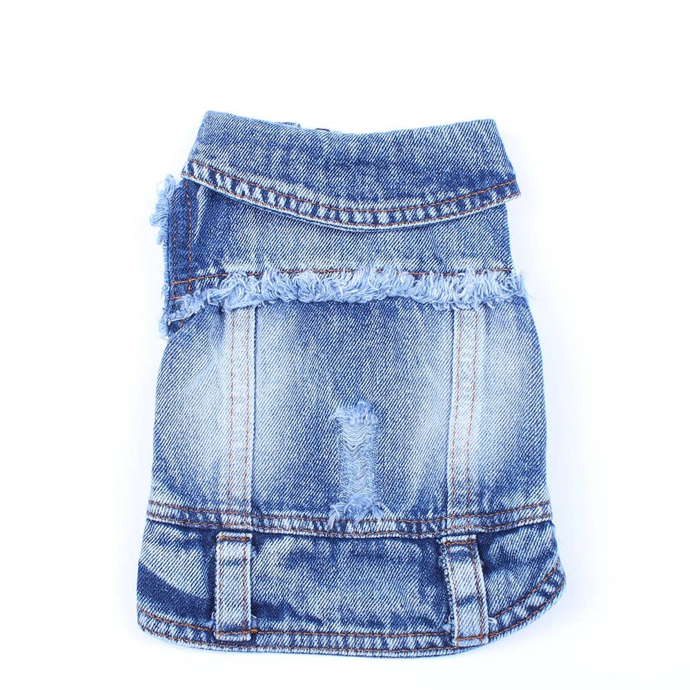 Furr-Baby Gifts - Wholesale Pet Sweater - Dog - Pet Dog Cat Blue Denim Jeans Jacket Coat Vest8