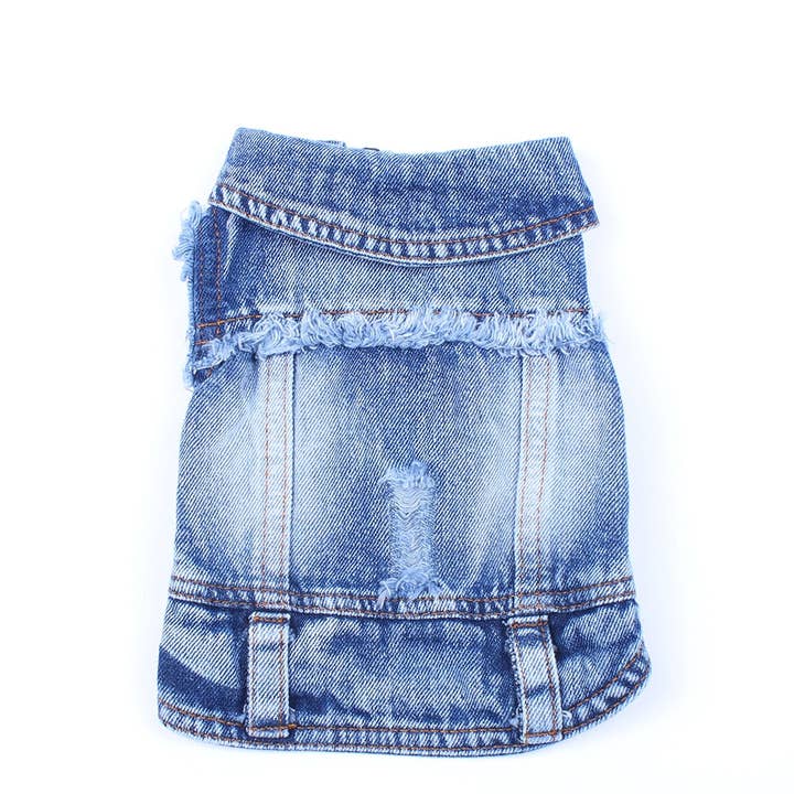Furr-Baby Gifts - Wholesale Pet Sweater - Dog - Pet Dog Cat Blue Denim Jeans Jacket Coat Vest8