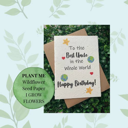 Happy birthday uncle birthday card, PLANTABLE birthday card for wholesale by Little princess crafts