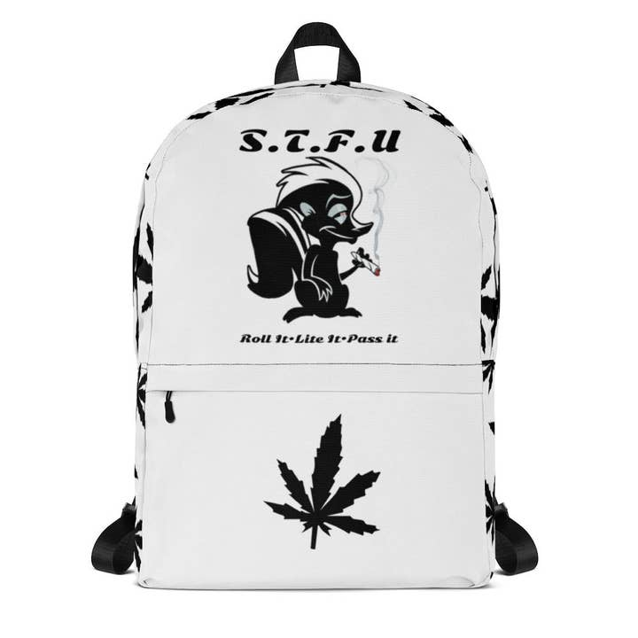 420 Skunk Backpack - White for wholesale by STFU
