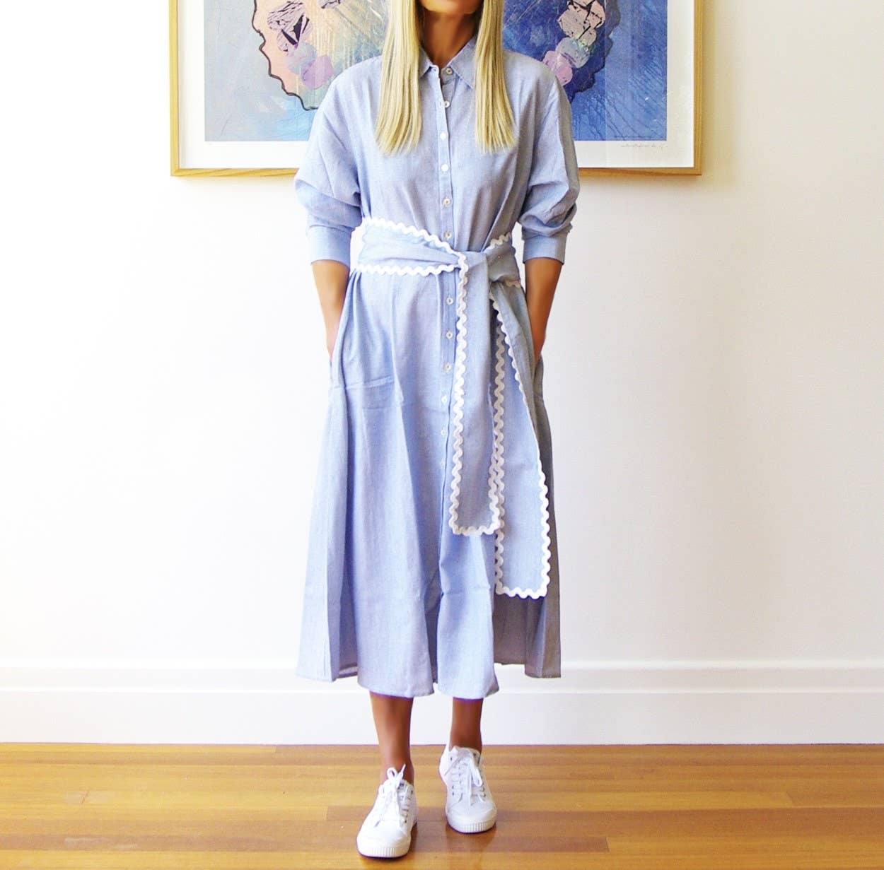 Who's Charlie – Engroshandel Kjole - Dame – Lillie Garnfarvet kjole med fin stribe (kopi)2