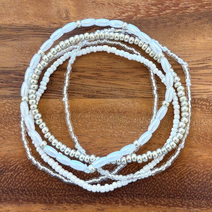 Peace Silver Bracelet Stack for wholesale by ShopWell