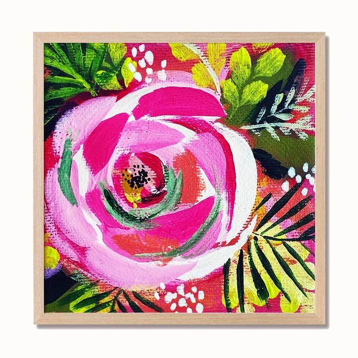 Mini Impressão - Flor Rosa - Poster de Arte por atacado de Poppydesign