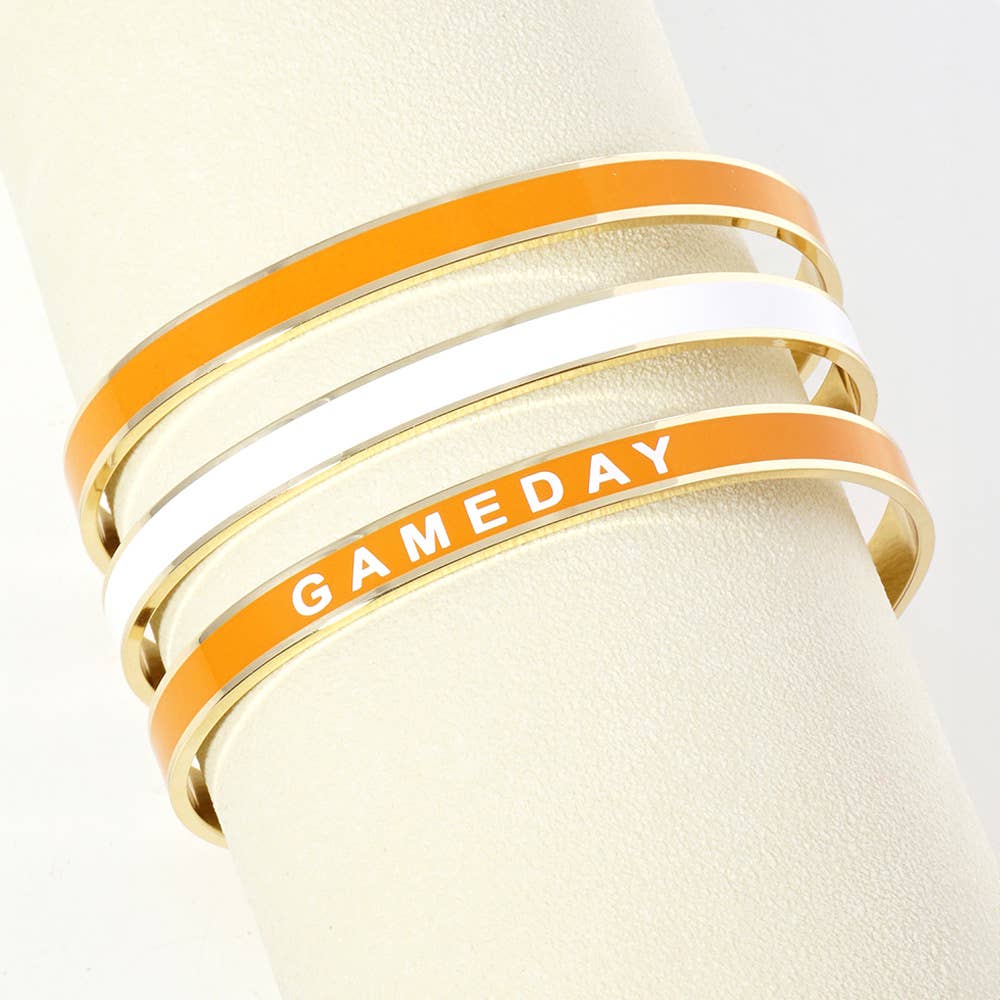 Sensibling Corp. – wholesale Manschettarmband – Guldpläterat GAMEDAY-meddelande emaljarmband19