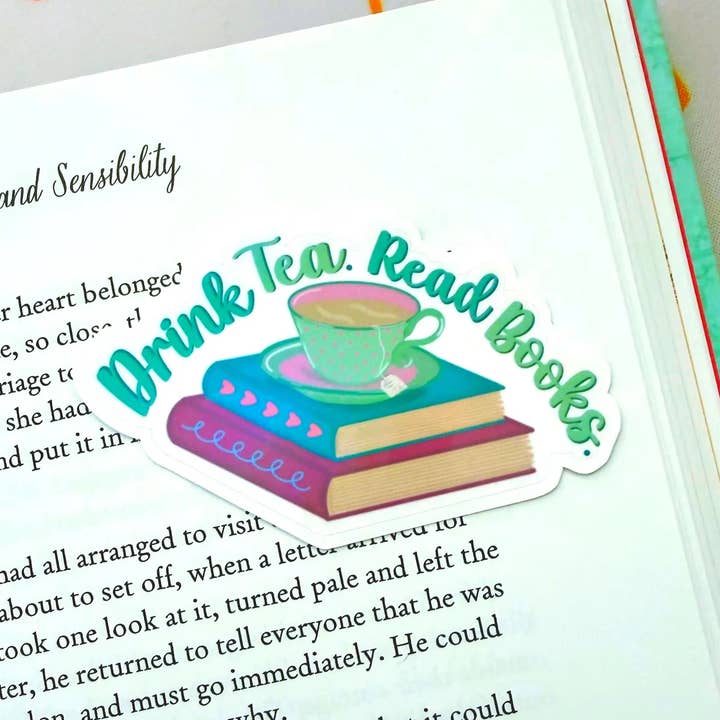 Let's Jess Doodle - Wholesale Sticker - Drink Tea. Read Books. Vinyl Sticker 5