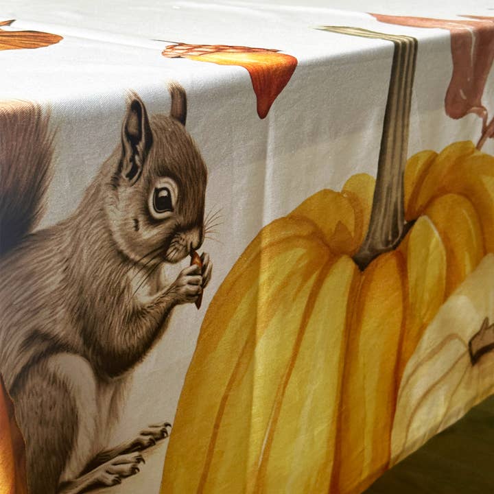Olivia Home - Wholesale Tablecloth - Autumn pure cotton table cloth, pumpkins, Foliage2