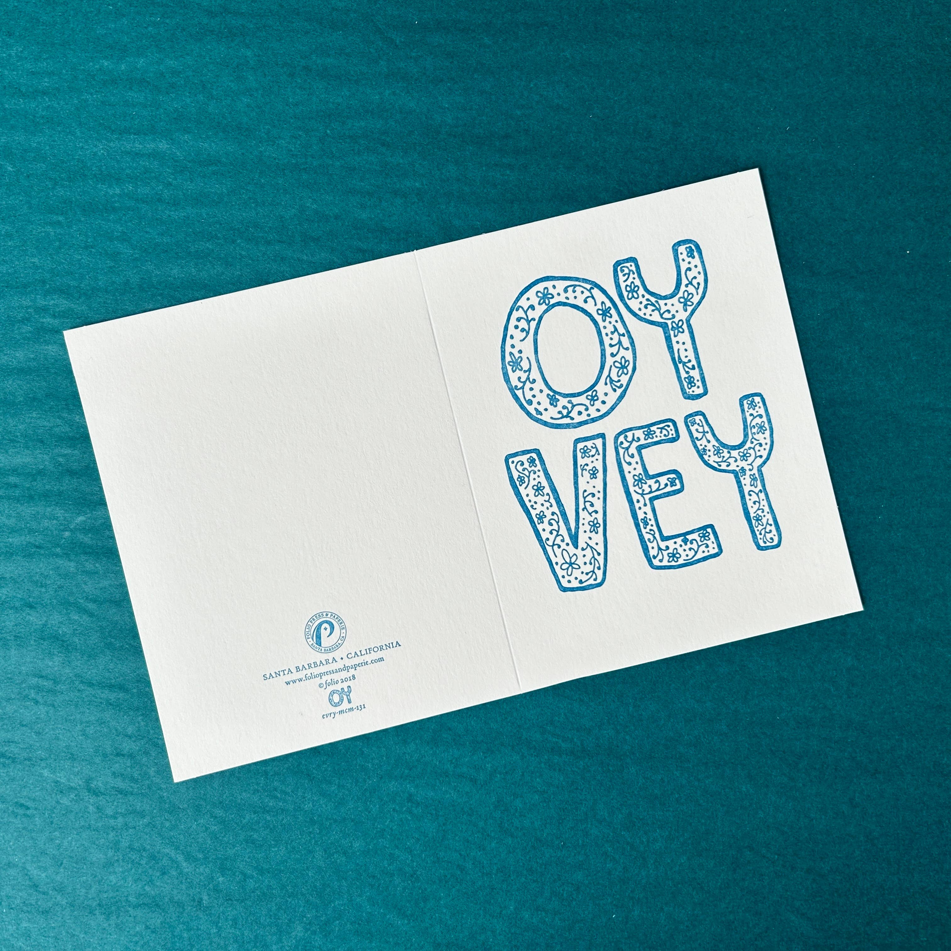 folio press & paperie - Vente Carte de vœux classique - Carte Oy Vey1