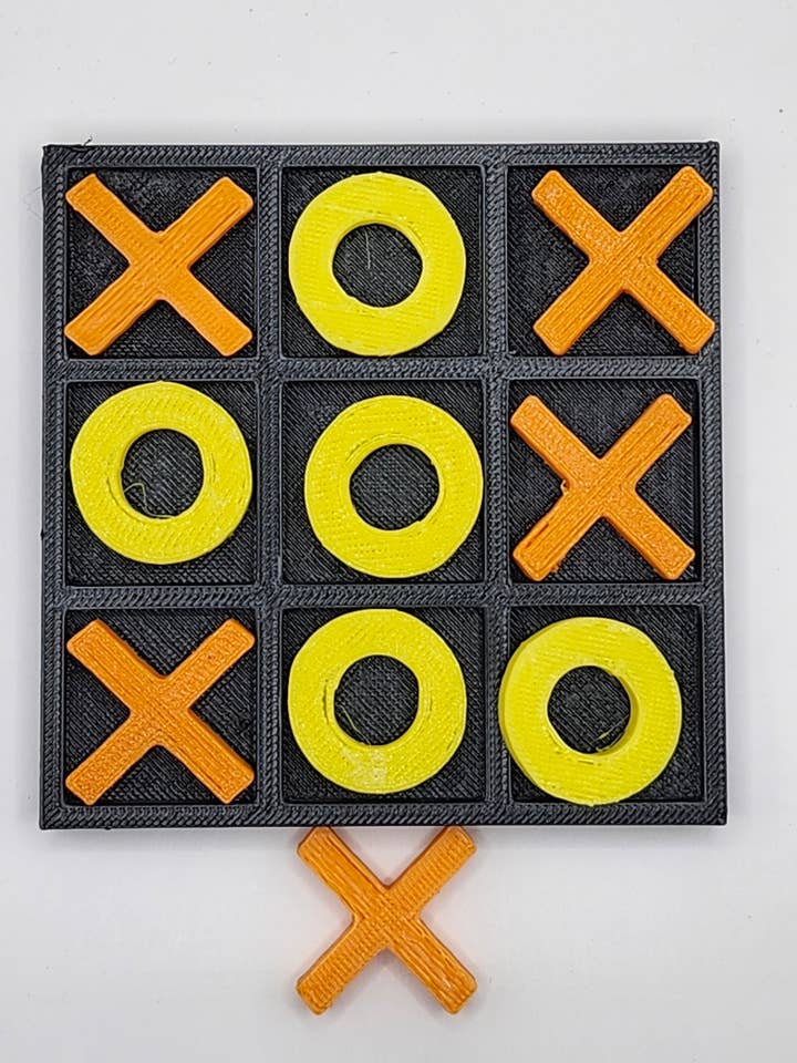Orange and Yellow Tic Tac Toe Board for wholesale by Craftavia Market LLC