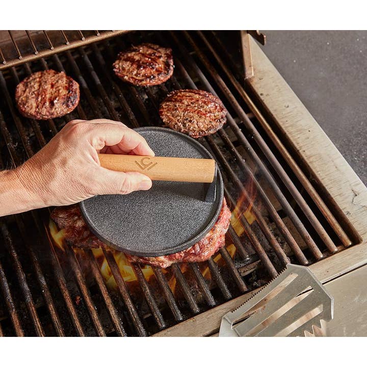 Cole Wheeler - Wholesale Outdoor Grill Tools - Cast Iron Burger Press Kit2