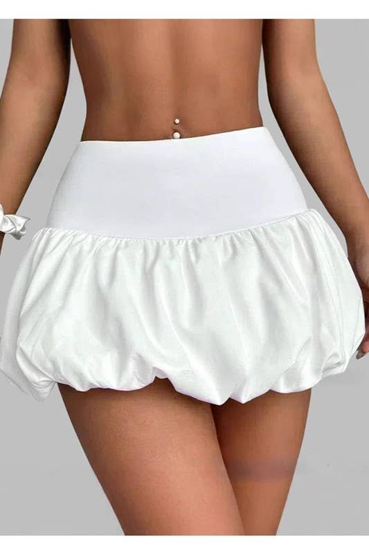 Color 5 – wholesale Skirt – Women’s – Balloon bubble ruffle mini  skirt  w/lining and shorts under10