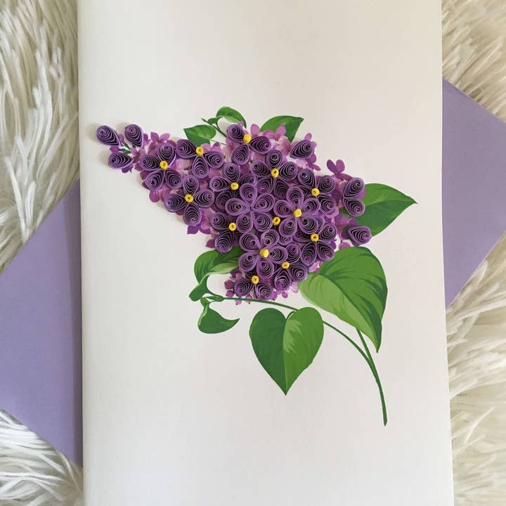 UViet Store - Wholesale Everyday Greeting Card - Lilacs (Mini Quilled Card)2