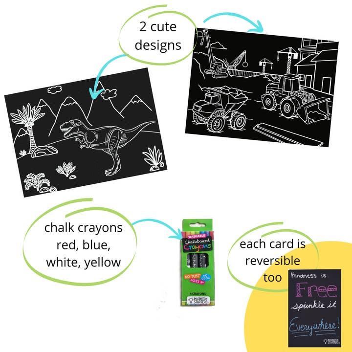 Baby Republic - Vendita all'ingrosso Tappetino da colorare - Bambini e neonati - Set da colorare per tovagliette con lavagna, motivo: dinosauro e costruzioni