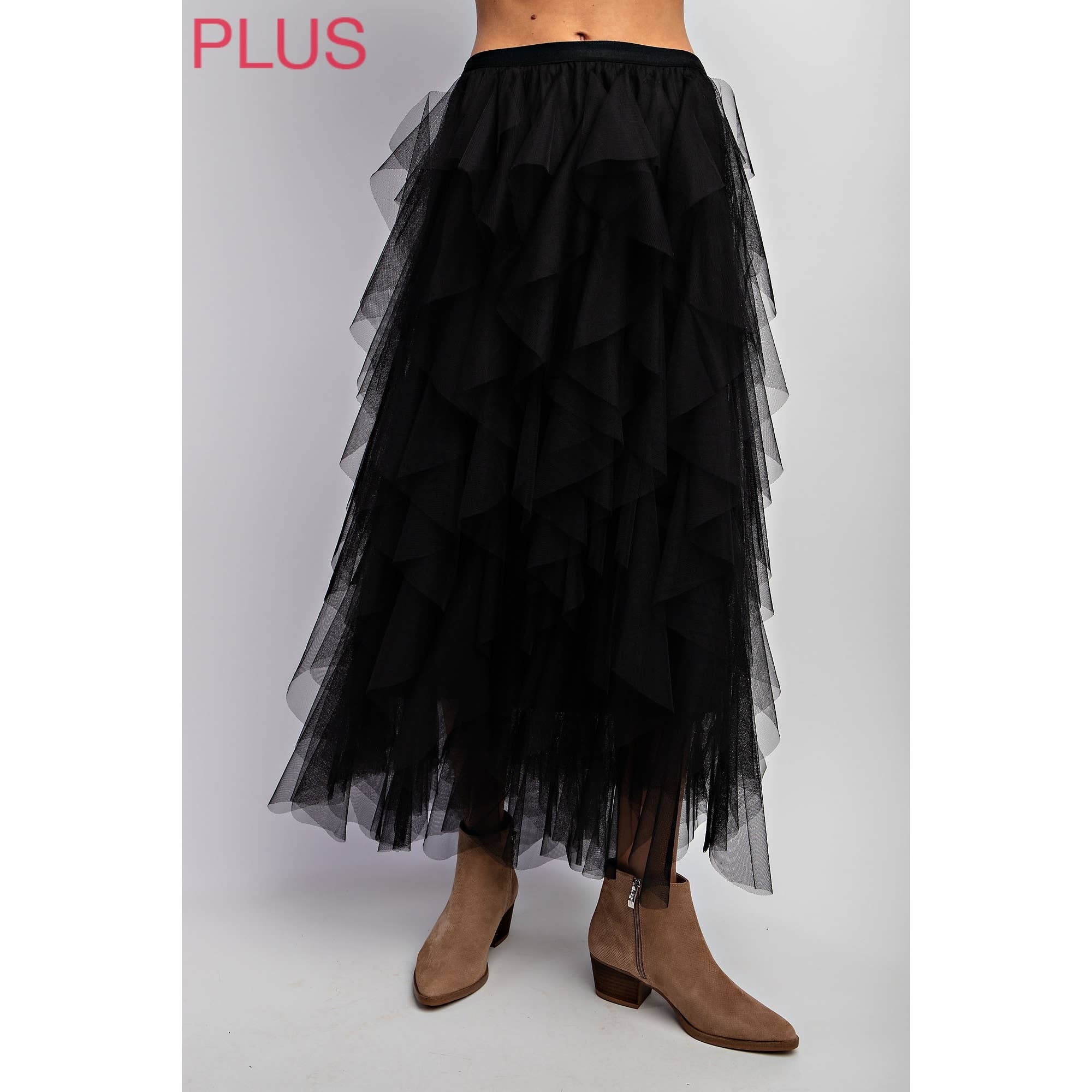 Sweet Generis - Wholesale Skirt - Women's - PLUS CASCADING TULLE MESH LAYERED MAX SKIRT3