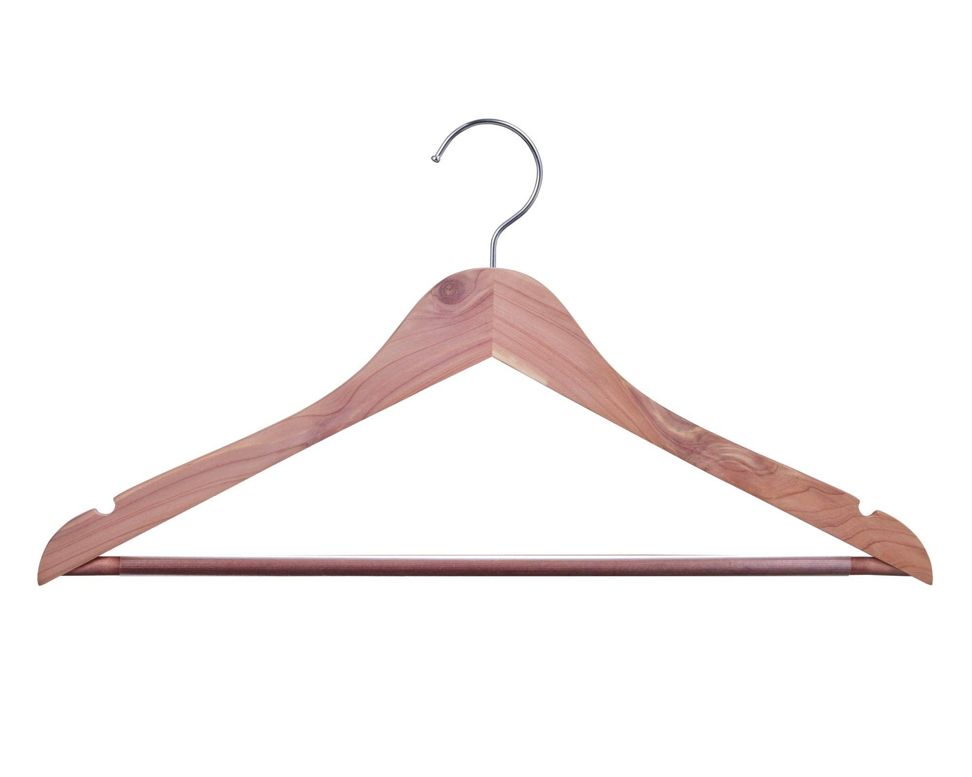 DEILSY - Wholesale Clothes hangers - Cedar Wood Light Brown Suit Hangers (4pcs Per Paper Sleeve) 6