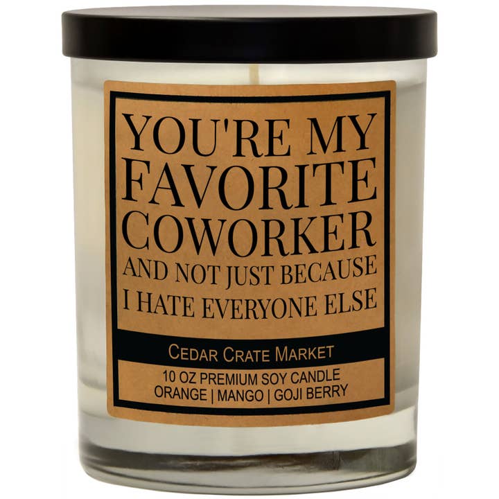 You're My Favorite Coworker Soy Candle for wholesale by Cedar Crate Market