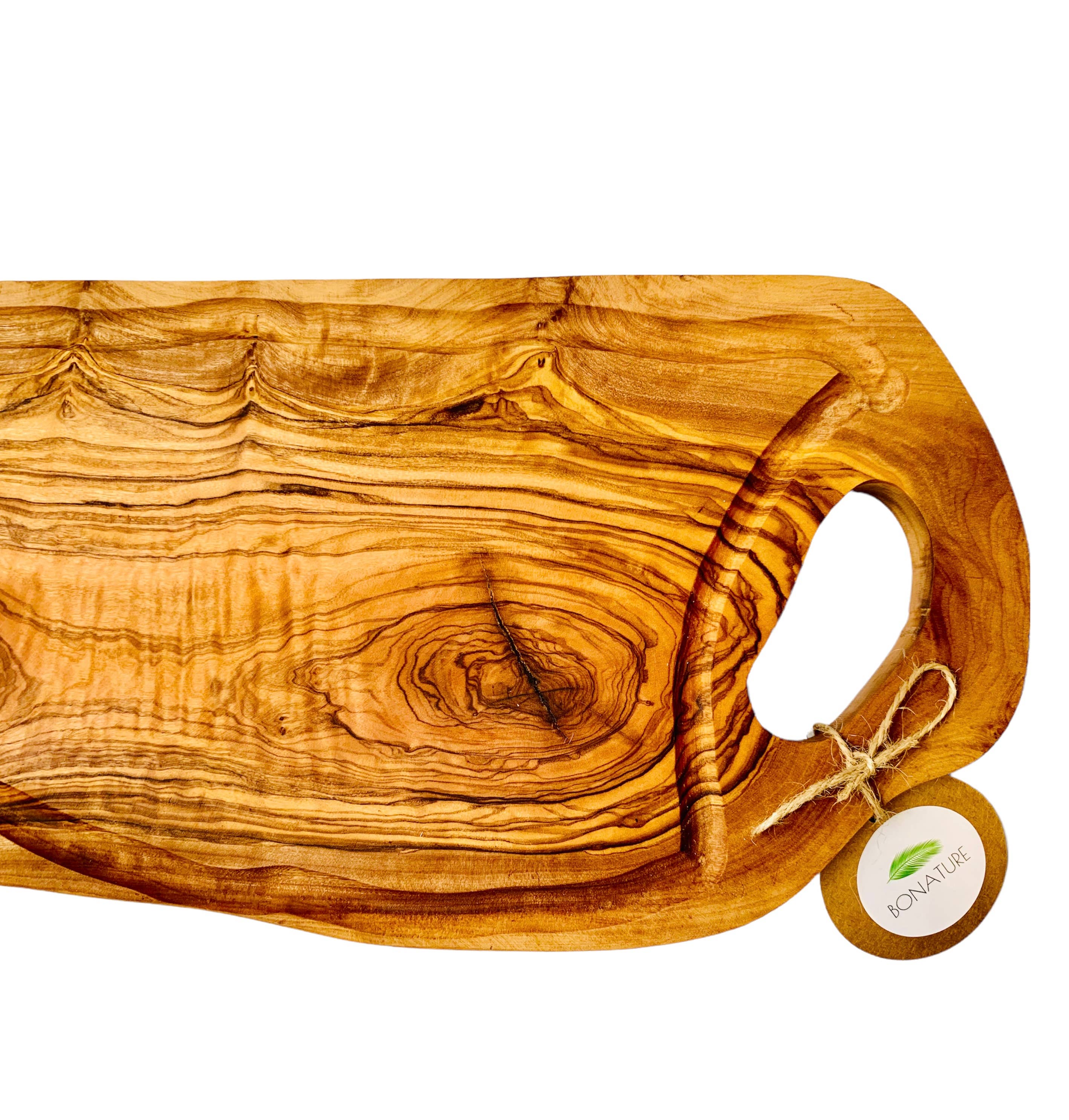 Bonature - Wholesale Cutting Board - Board with handle in olive wood natural shape2