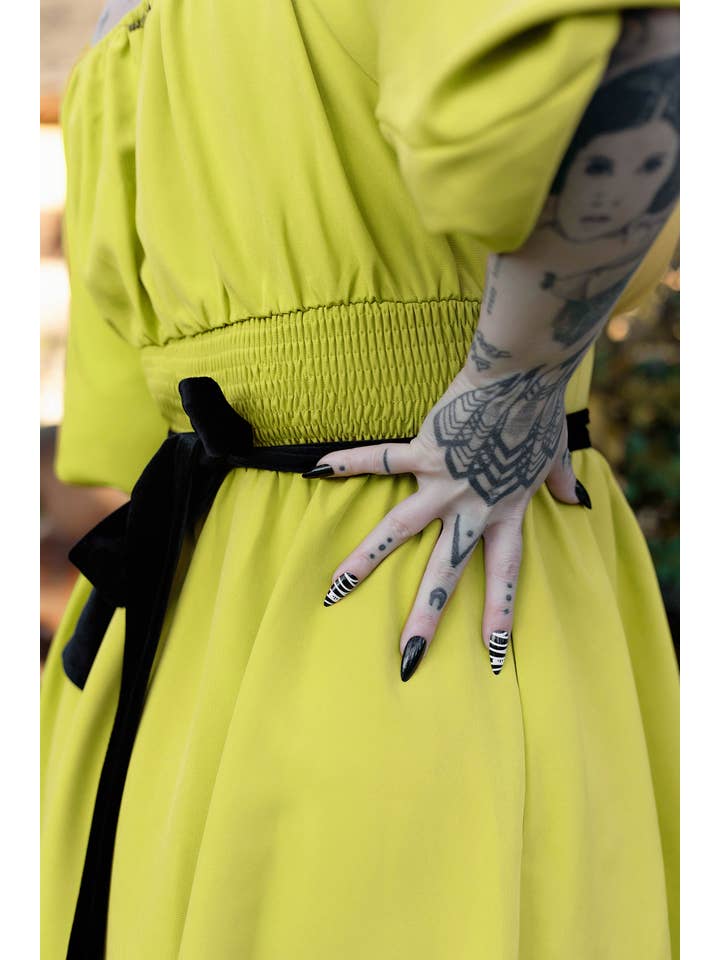 The Oblong Box Shop™ - Vendita all'ingrosso Vestito - Donna - Abito Eva Chartreuse7