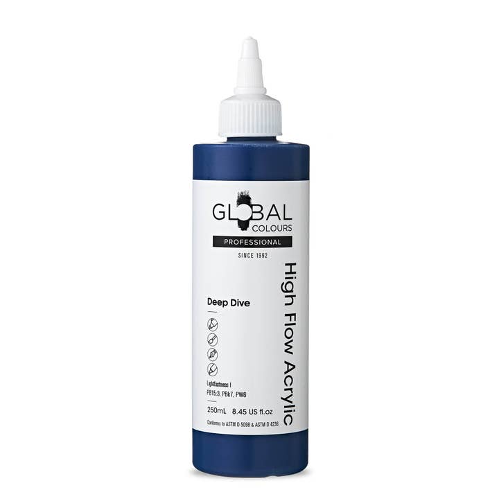 Deep Dive - 250ml Professional High Flow Acrylic for wholesale by Global Colours - Acrylic Artists Paint