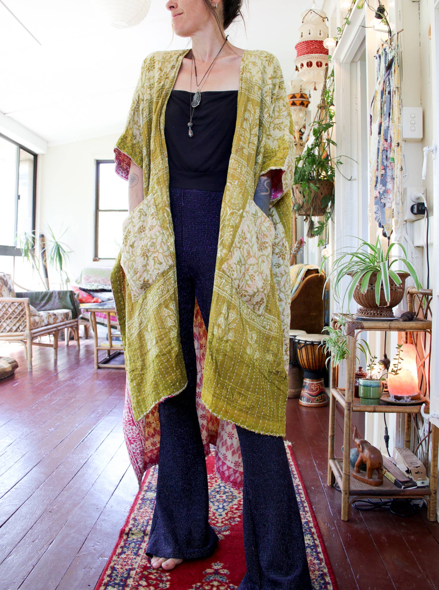 Renew Vintage - Wholesale Kimono - Women's - Kantha Ruana0
