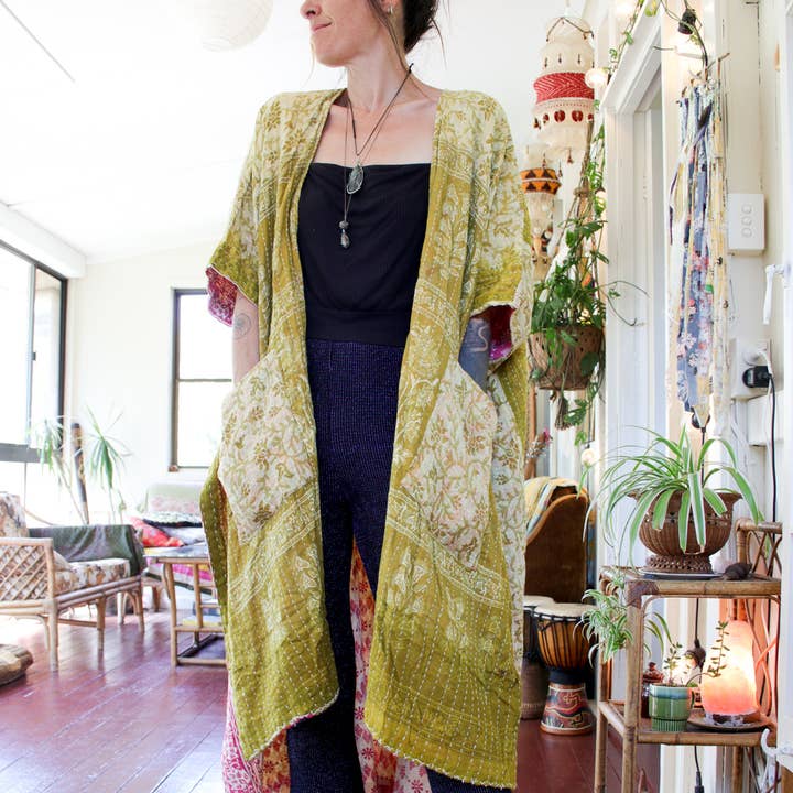 Renew Vintage - Wholesale Kimono - Women's - Kantha Ruana