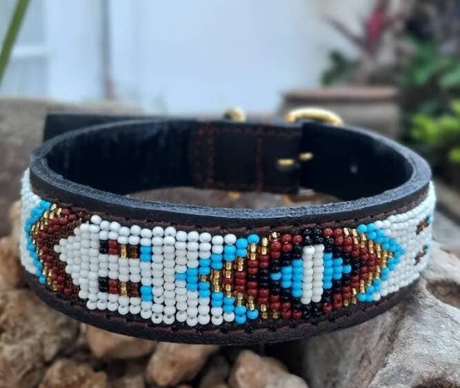 Delight merchants - Wholesale Pet Collar - Dog - Handmade Beaded Maasai Leather Dog Collar with Free Shipping0