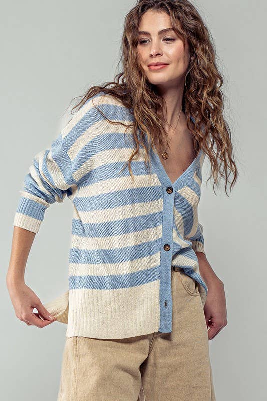 Heyday - Wholesale Cardigan - Women's - Cozy and Free Striped Cardigan17