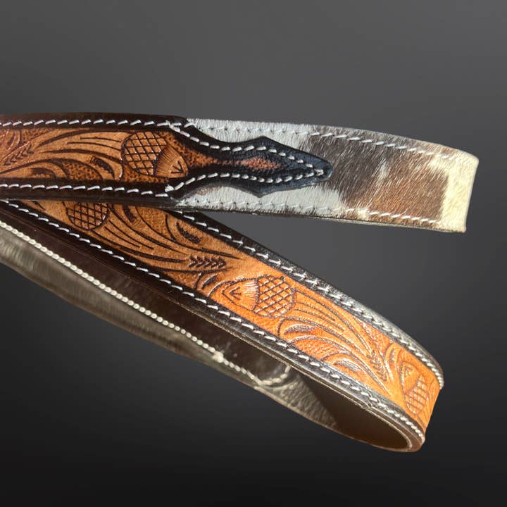 Laisse pour chien en cuir de vachette occidental orné. pour la vente par Westrian International