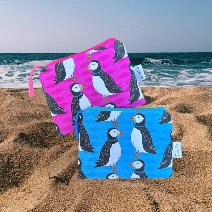 Jewells - Wholesale Coin purse – Women’s - Puffin fabric coin purse blue or purse3