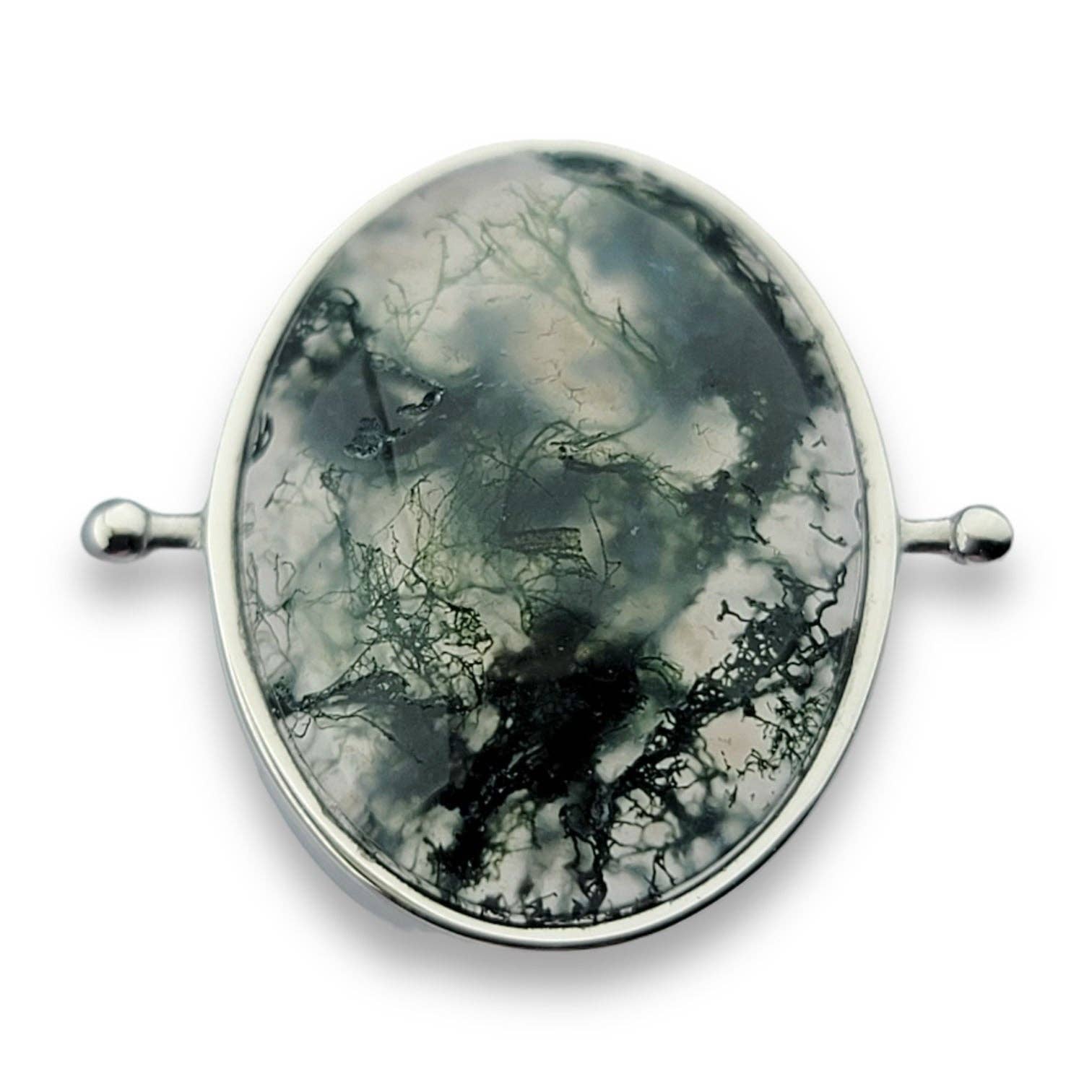 CONQUERing - Wholesale Cocktail/Statement Ring - Moss Agate Oval Crystal Element5