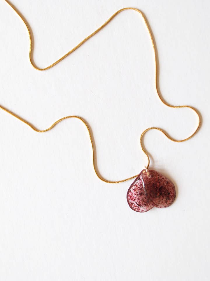 Kelp Laver Pink, Seaweed Bead, Necklace. Silver for wholesale by Jasmine Linington