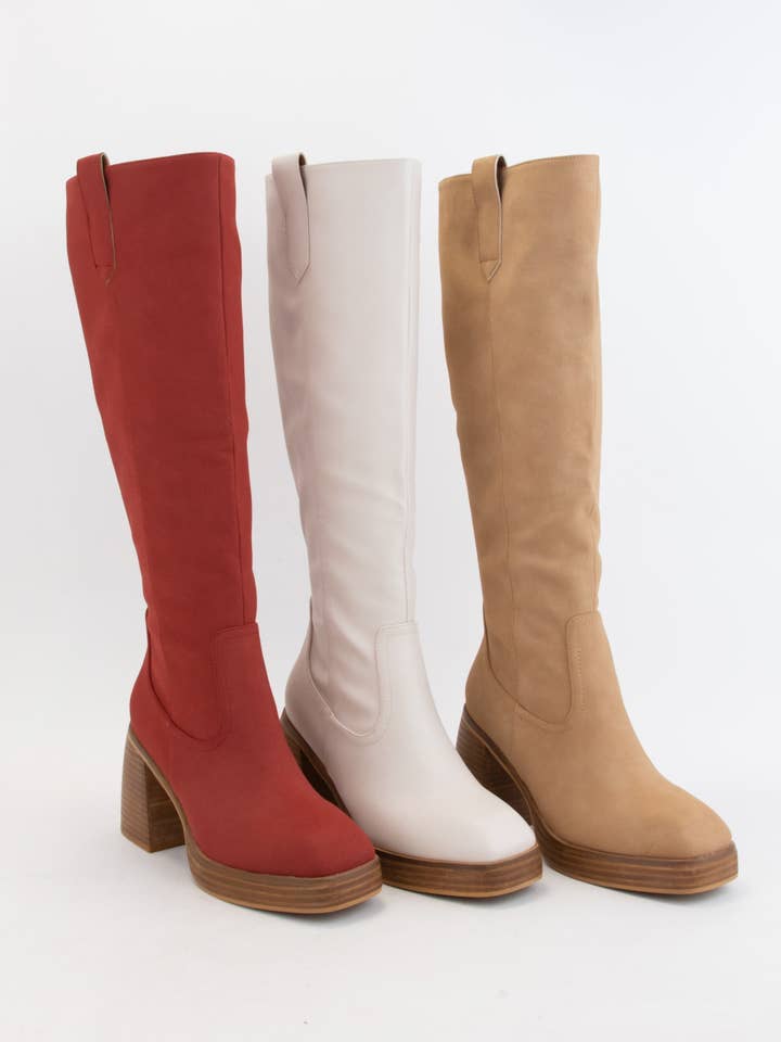 CCOCCI - Wholesale Boots - Women's - ALYSSA CHUNKY PLATFORM HEEL SLIM FIT TALL BOOTS18