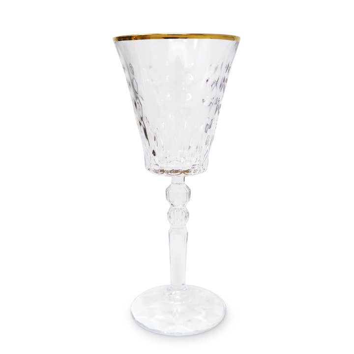 VIVIENCE - Wholesale Wine Glass - Liscio Ottico- Set of 6 Water Glasses with Dimond Cut