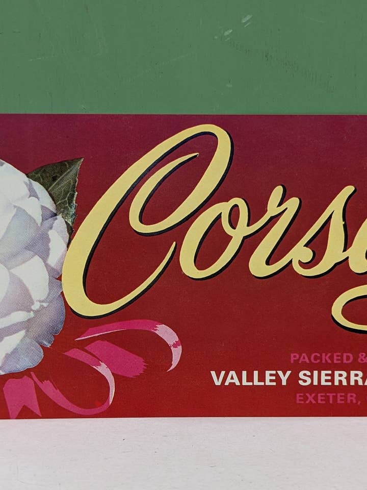 Korsage Traubenkiste Kistenetikett für den Großhandel von vintagegoodies