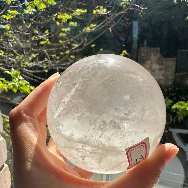Moon Rituals - Wholesale Spiritual stone/crystal - Large Natural Clear Quartz Crystal Sphere Ball with Rainbow ,Christmas Crystal Gift #25