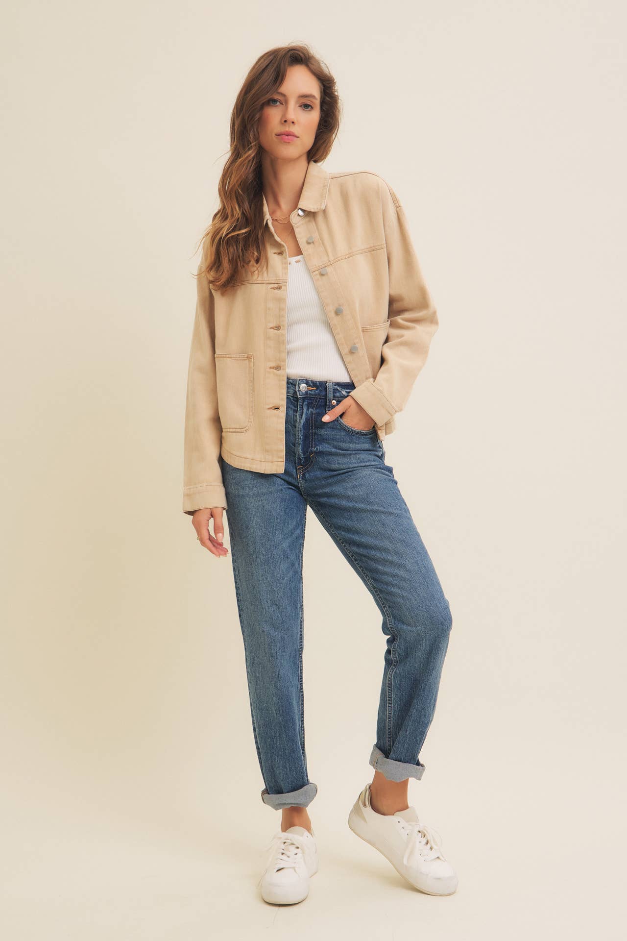 in february - Wholesale Jacket - Women's - ONE OF A KIND WASHED COTTON TWILL UTILITY OVERSIZED JACKET8